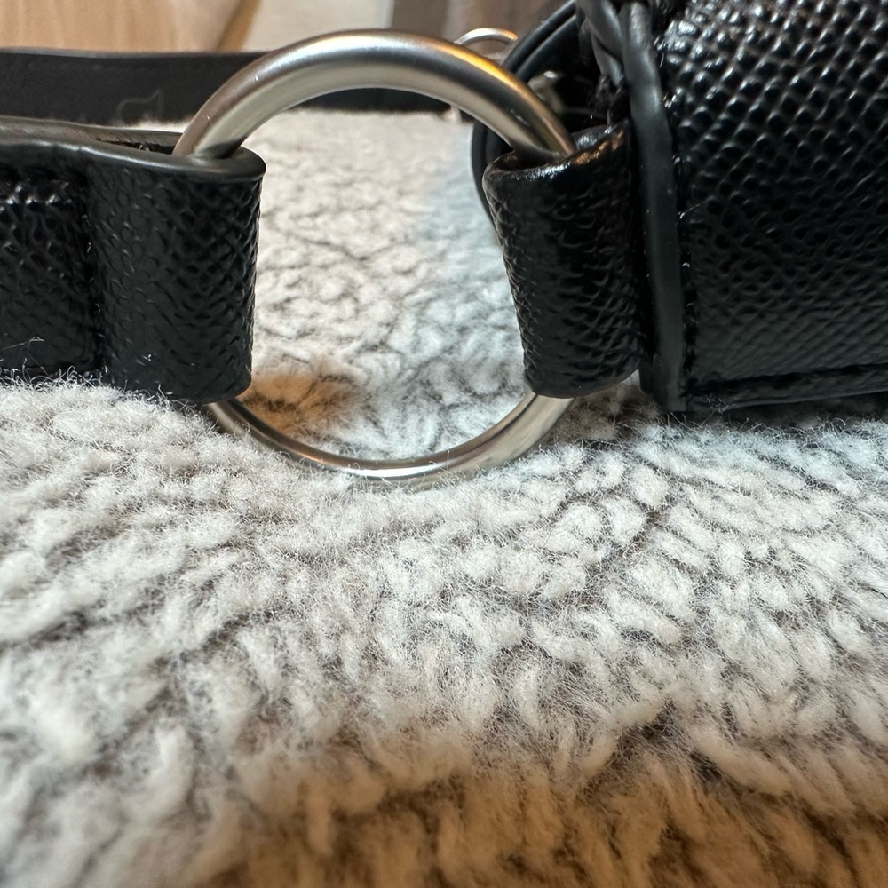 French Connection Black Half Moon Shoulder Bag Crossbody Faux Leather - Picture 7 of 8